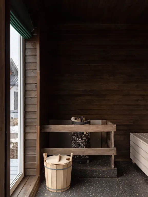 Дизайнерский загородный дом на Финском заливе с баней и купелью