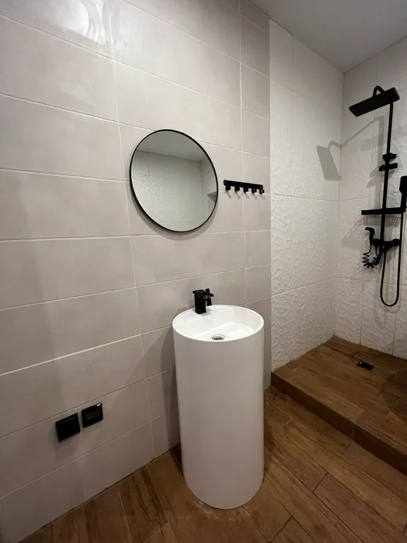 Дом с березовым лесом на участке