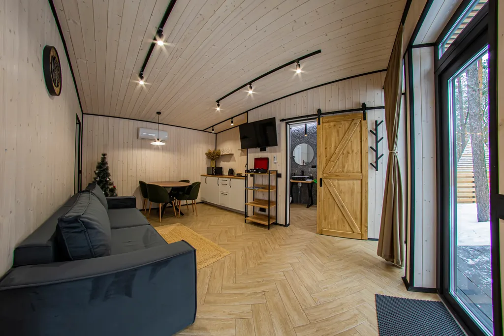 Вилла в Сосновом лесу с чаном и баней