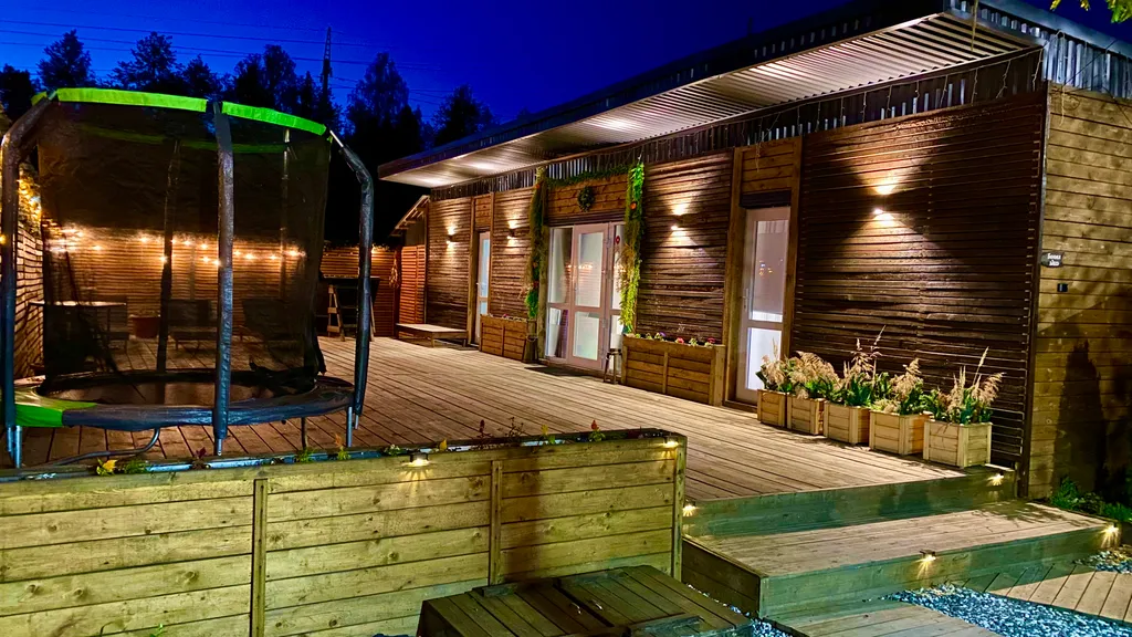 Домик Рокс с баней, банным чаном и чашей для купания