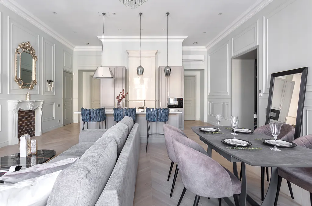 Апapтаменты с новым дизайнeрcким рeмонтом, пaнopамным видом на Невcкий