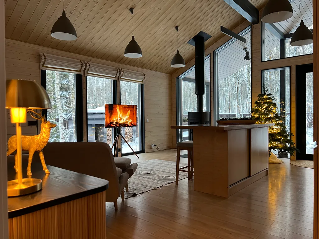 Коттедж С сауной и камином одноэтажный барн в березовой роще — аренда посуточно в Ступино