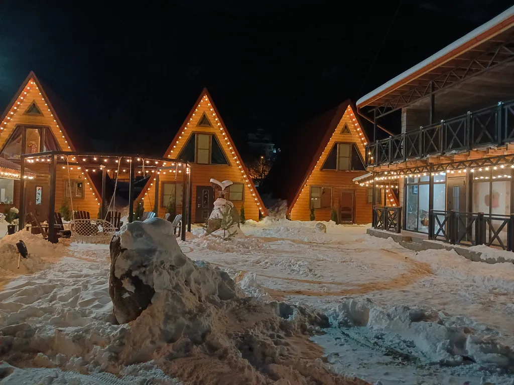 Домик в стиле А-frame шалаш