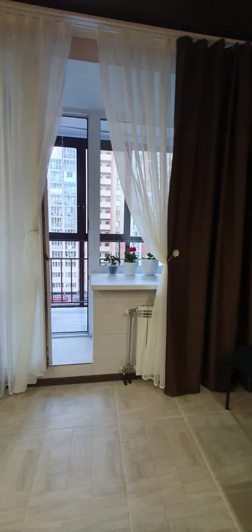 Уютная студия с отдельной спальной зоной, рядом с Иртышом