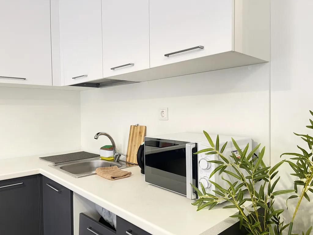 Большая квартира-студия с ванной для 3х гостей