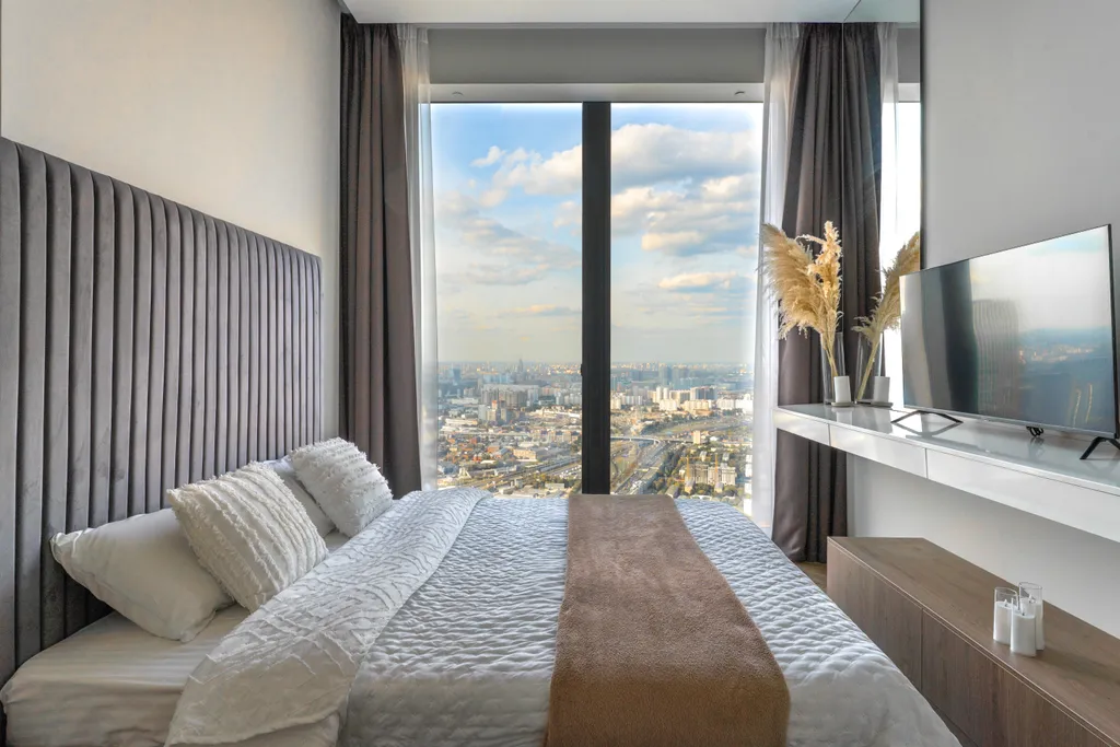 Апартамент с нежным интерьером и редким видом на город