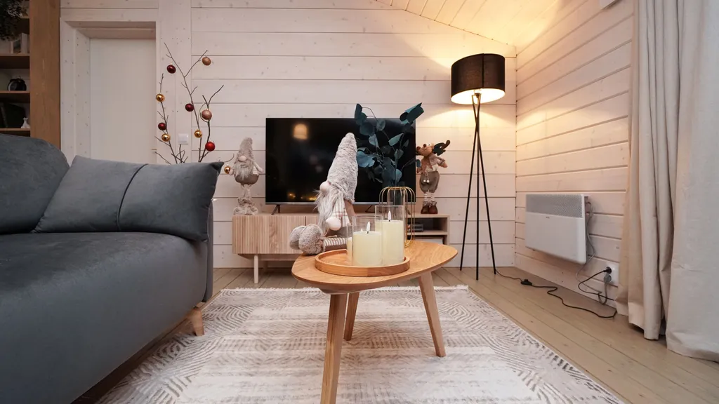 Уютный панорамный дом с баней в лесу