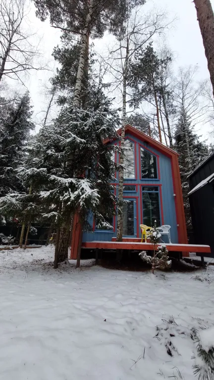 Барнхаус в лесу с розовой гостиной