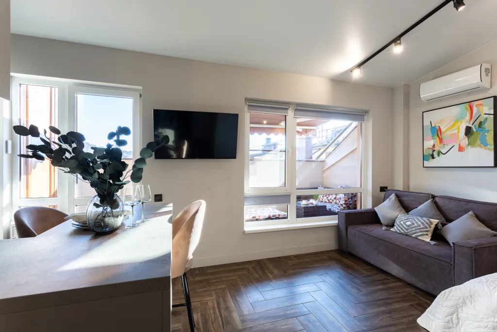 Квартира Стильная студия Кватро 152 с террасой и кофемашиной — аренда посуточно в Дагомыс