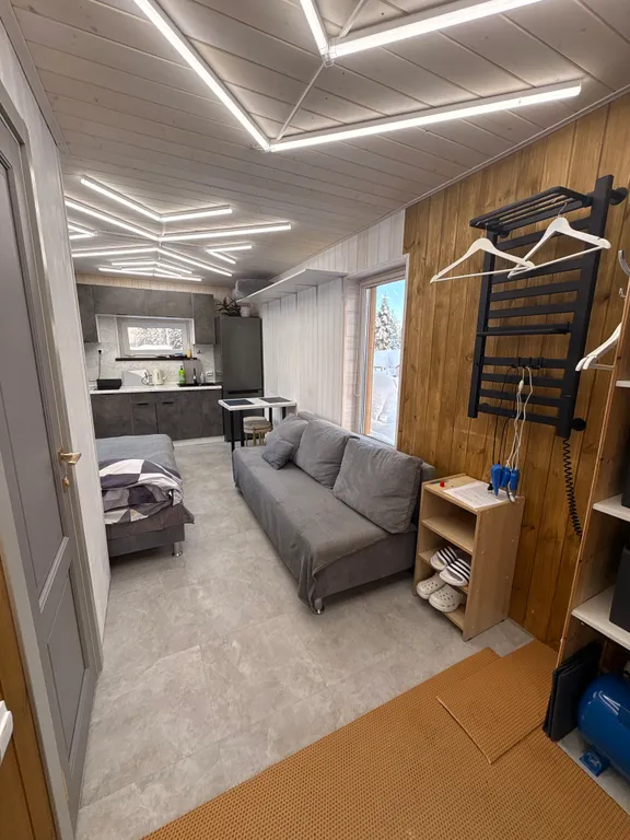 Дом с видом на горы в елочках