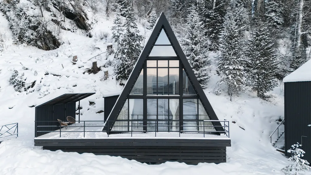 Villa Roma Телецкое - панорамный А-фрэйм 3 с видом на горы и озеро