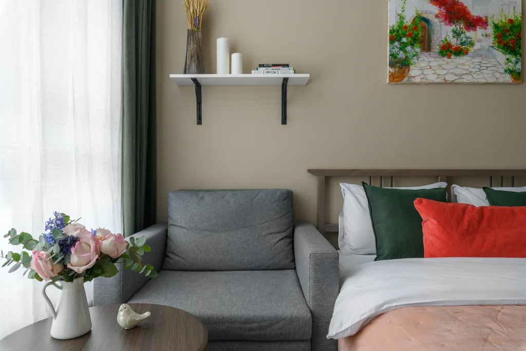 Студия с видом на сосны в Зеленогорске, закрытая территория