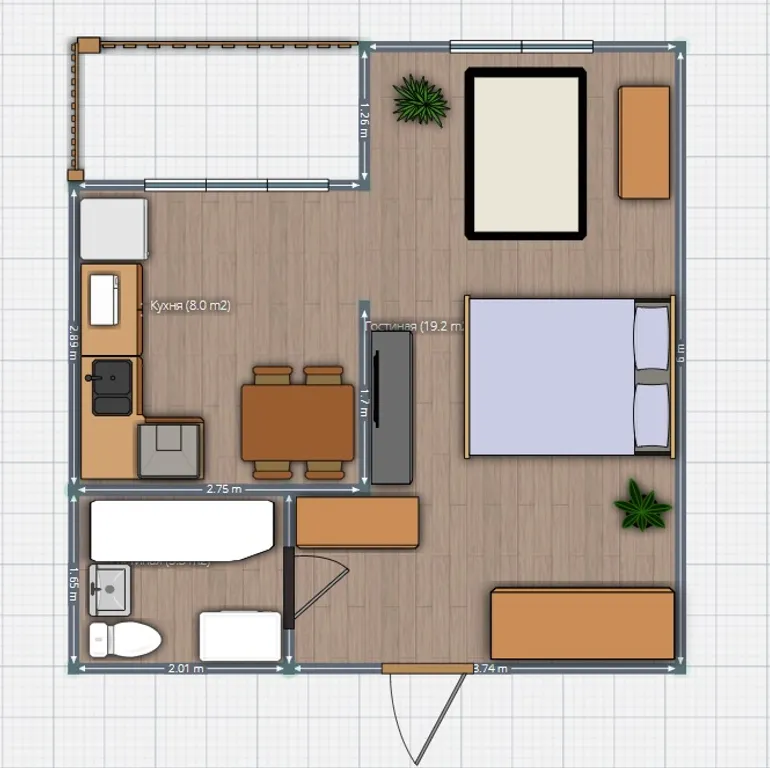 Видовая 1-комнатная квартира бизнес-класса в ЖК Клевер