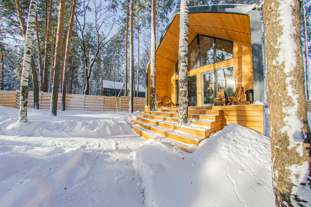 Дом с с чаном и сауной в сосновом лесу "Барн-хаус 2"