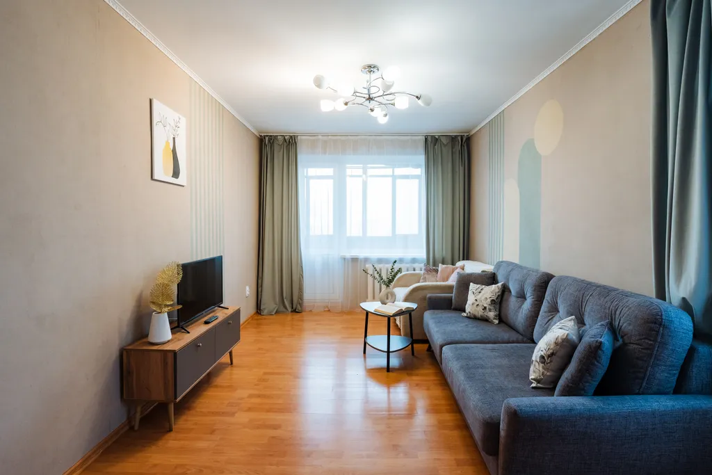 Квартира с четырьмя раздельными спальными местами.