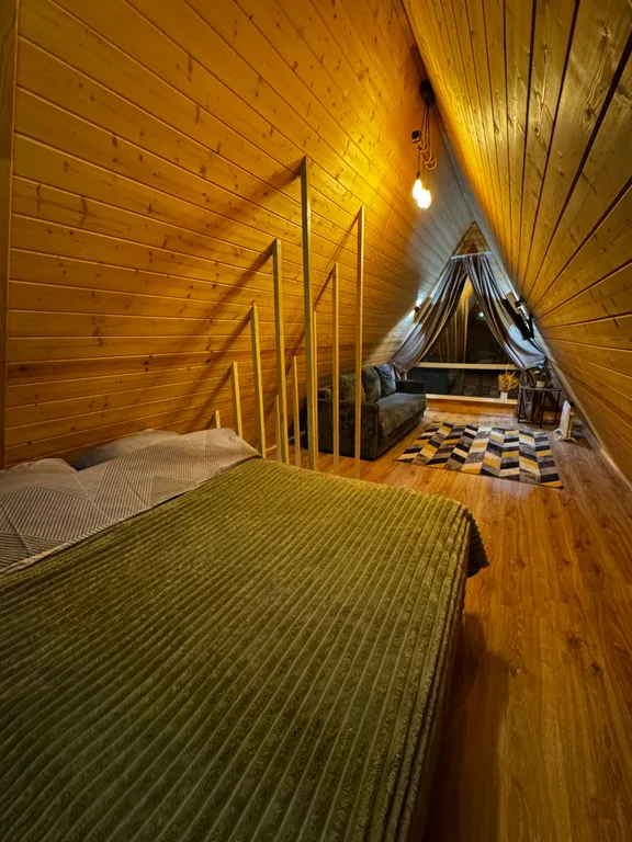 Дом А-фрейм с баней