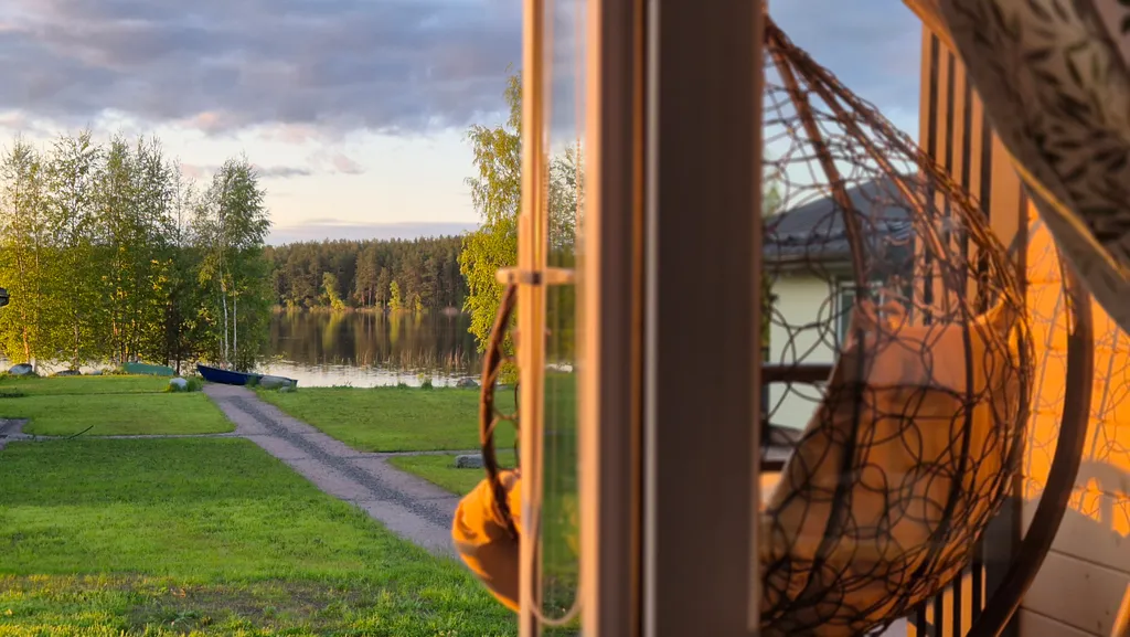 Коттедж Уютнейший дом с роскошным видом на озеро и пляжем.Карелия совсем рядом — Ларионово