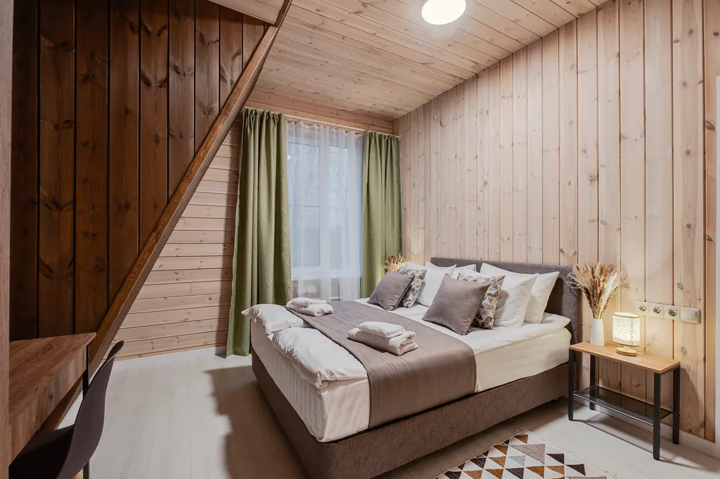 Уютный дом с баней, купелью и видом на лес