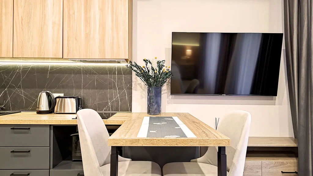 Студия с видом на горы + балкон/бассейн/сауна