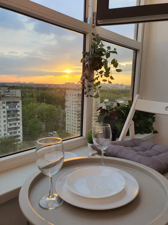 Уютная квартира с красивым видом на закат