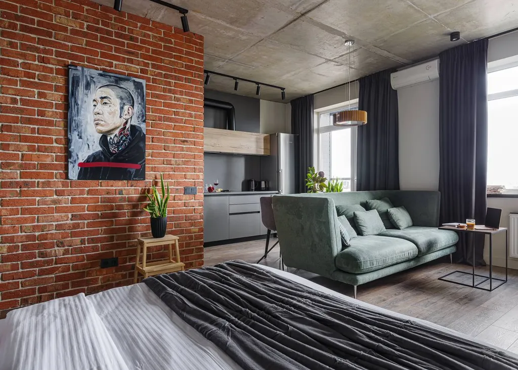 Стильная квартира-студия с видом на водохранилище