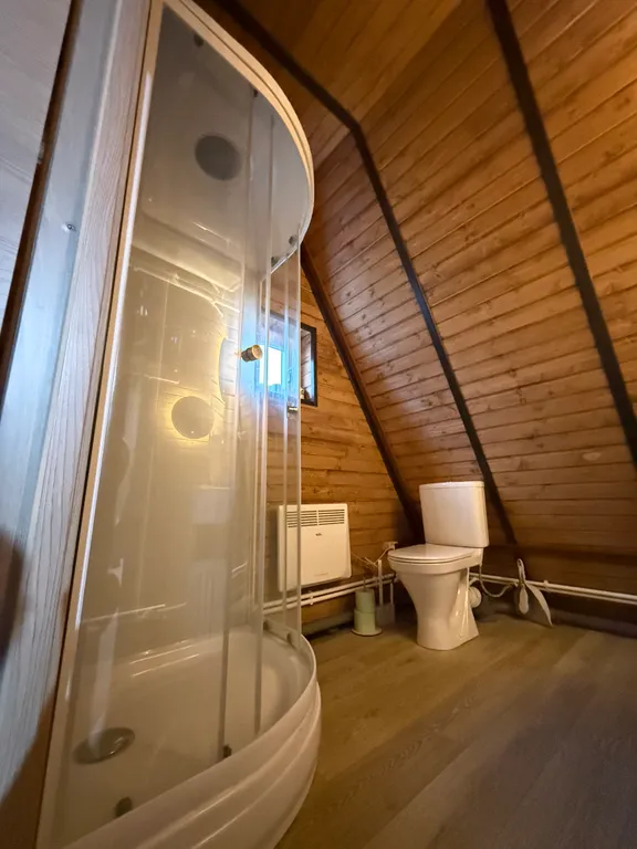 Домик А-фрейм с баней и сибирским чаном