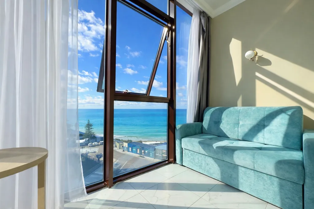 Квартира Люкс с видом на море и реку с балконом — Лазаревское