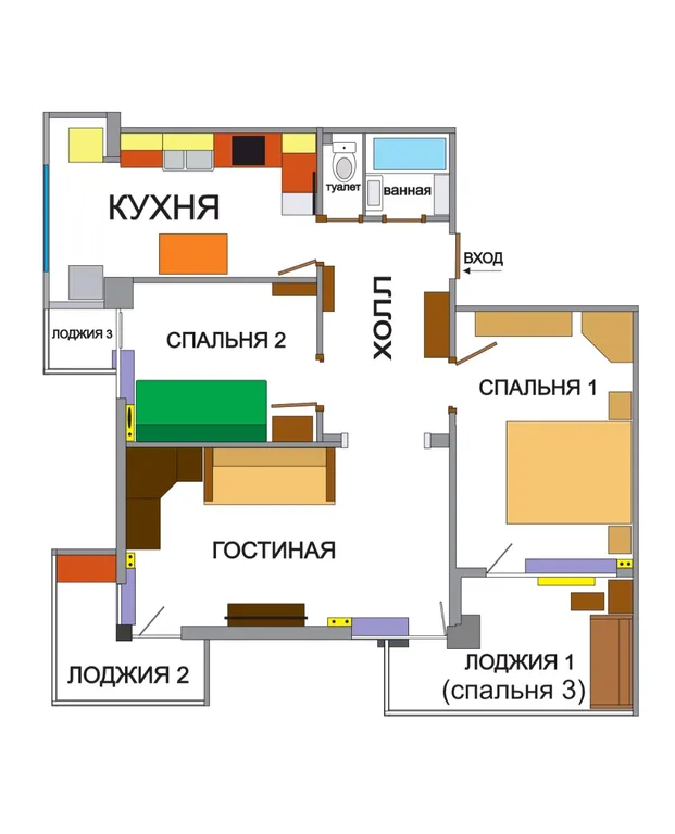 Просторная видовая трешка с хорошим ремонтом