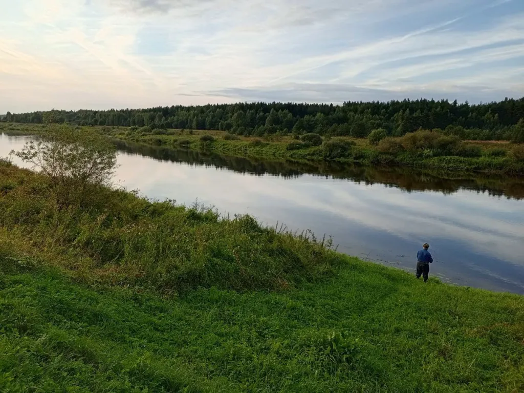 Дом на первой линии реки в тишине леса под Тверью