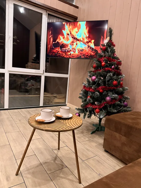 Дом с просторной террасой у леса