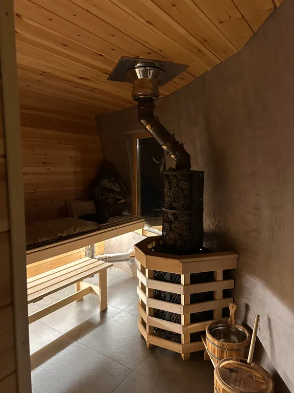 Купольный дом с баней и купелью в лесу в Москве