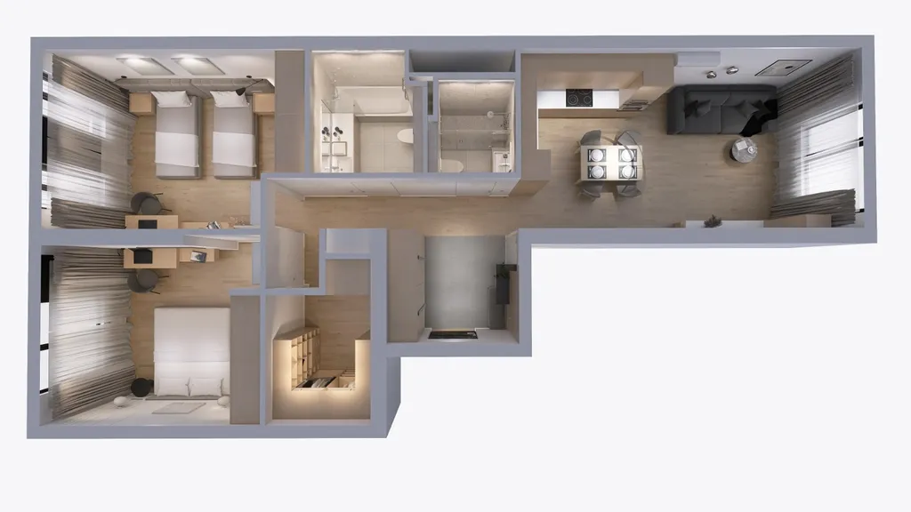 Квартира АПАРТАМЕНТЫ ТРЕХКОМНАТНЫЕ  'ХОУМ СИТИ', для 6 гостей — Москва