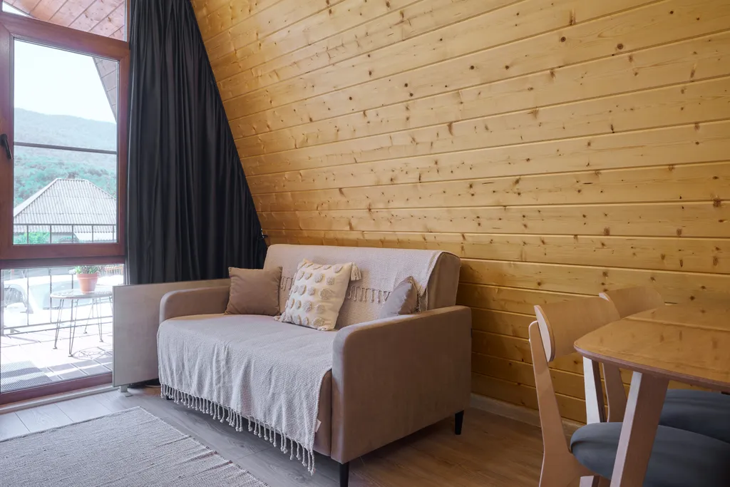 Коттедж Коттедж Уютное шале с 1 спальней + гостиная с кухней и ванной комнатой — Мезмай