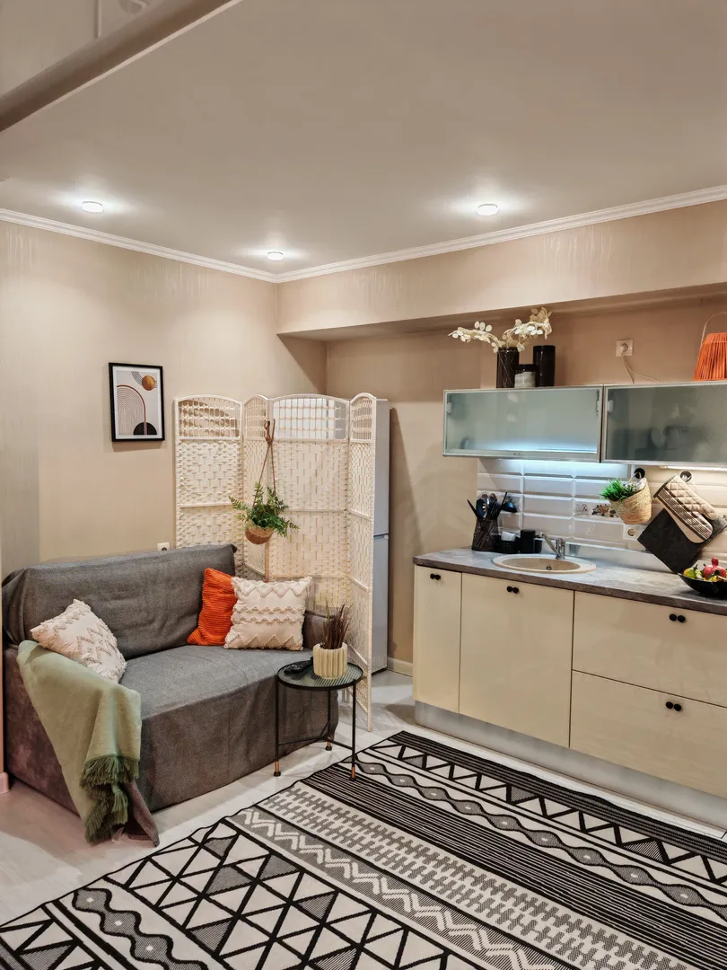 Большой холодильник за ширмой Большой холодильник за ширмой