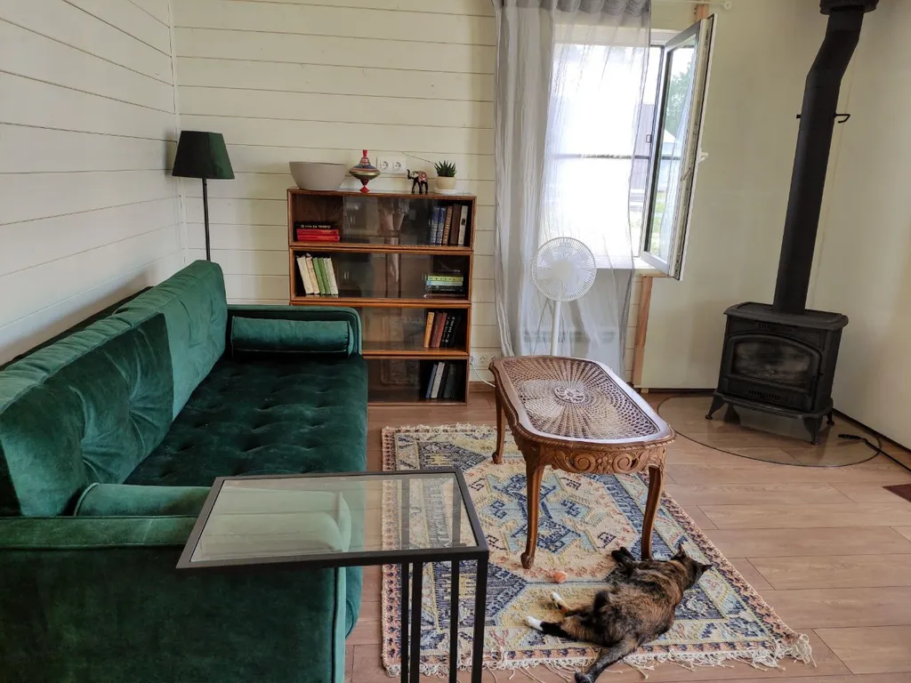 Дом с панорамными окнами и камином в Болотов Деревне