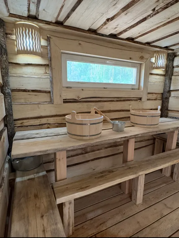 Дом с баней в лесу