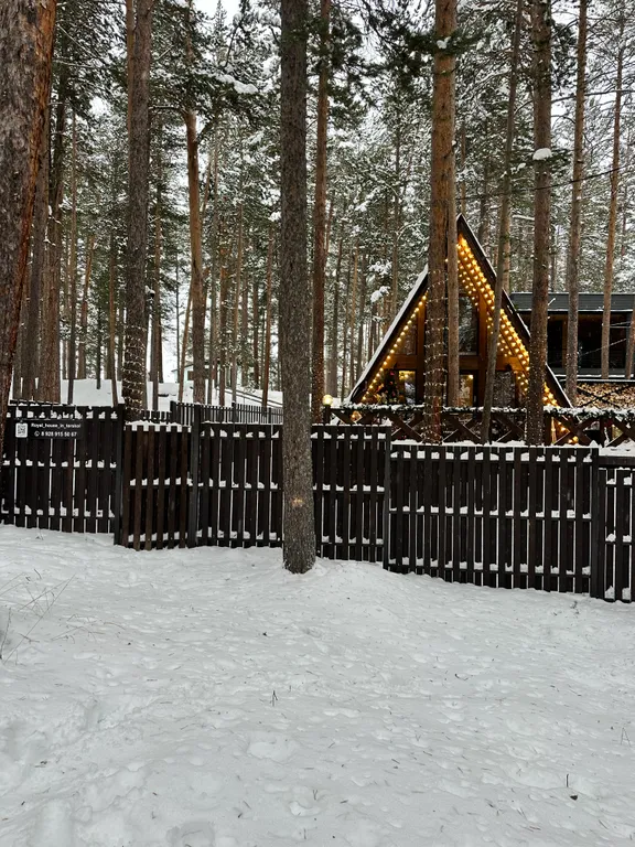 Сказочный дом в лесу с видом на горы