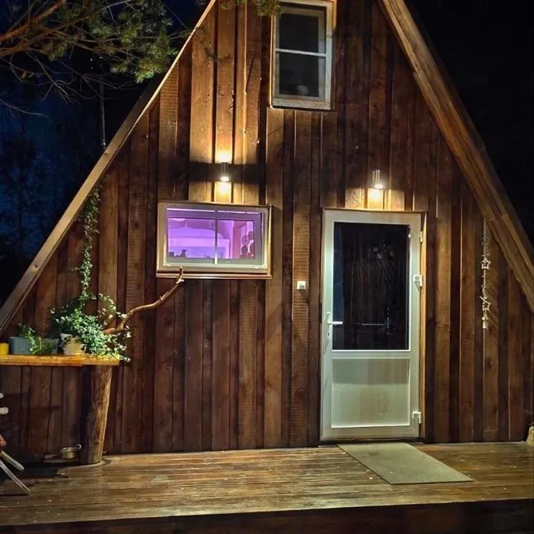 Гостевой домик A-frame в сосновом лесу