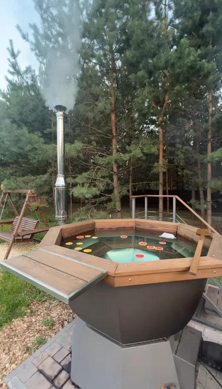 Дом с баней и горячей купелью на дровах