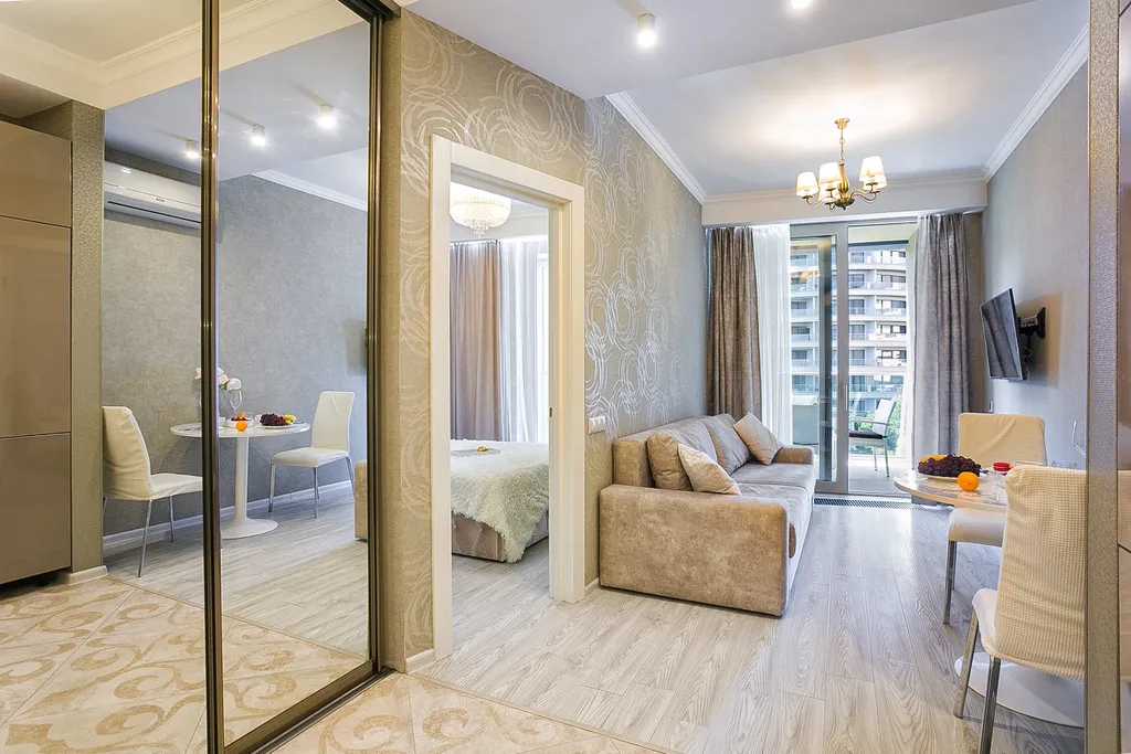 Апартамент с отдельной спальней и террасой с видом на парк