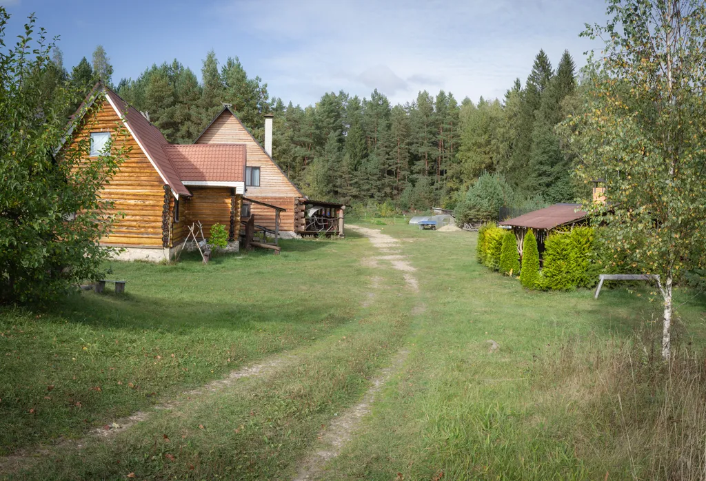 Усадьба Медвежий угол в лесу на берегу озера