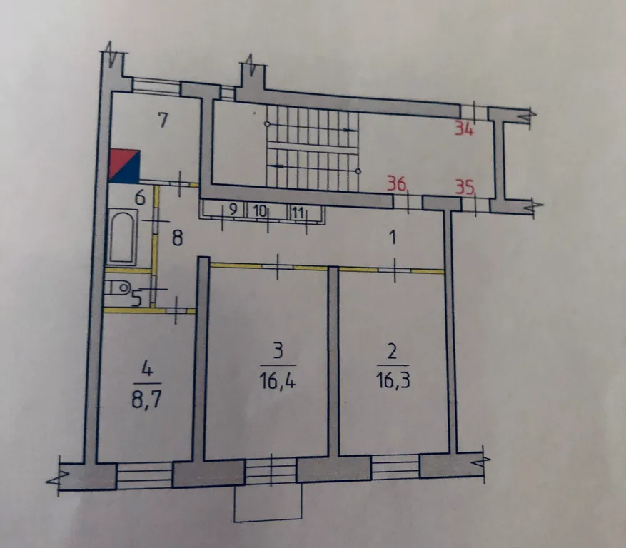 3-комнатная Квартира