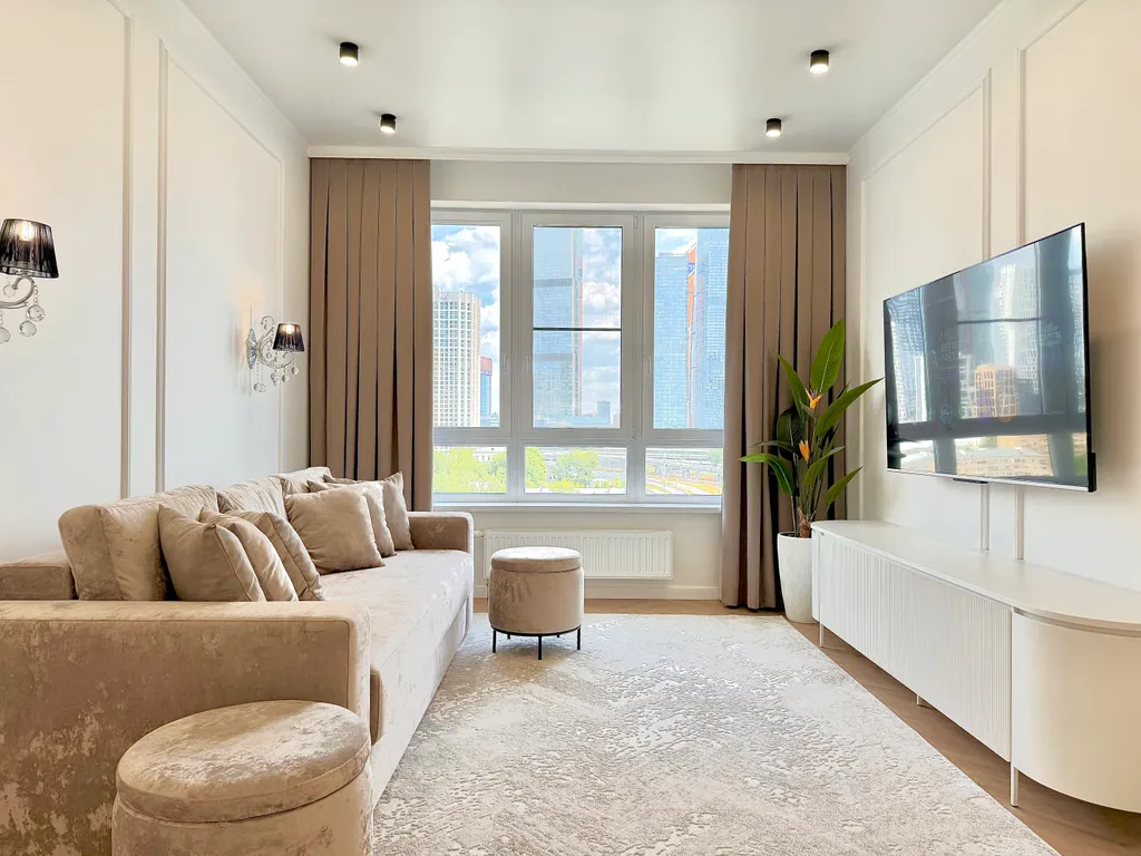 Квартира Квартира Роскошный дизайнерский 2-х комнатный люкс с видом реку и Москва-сити — Москва