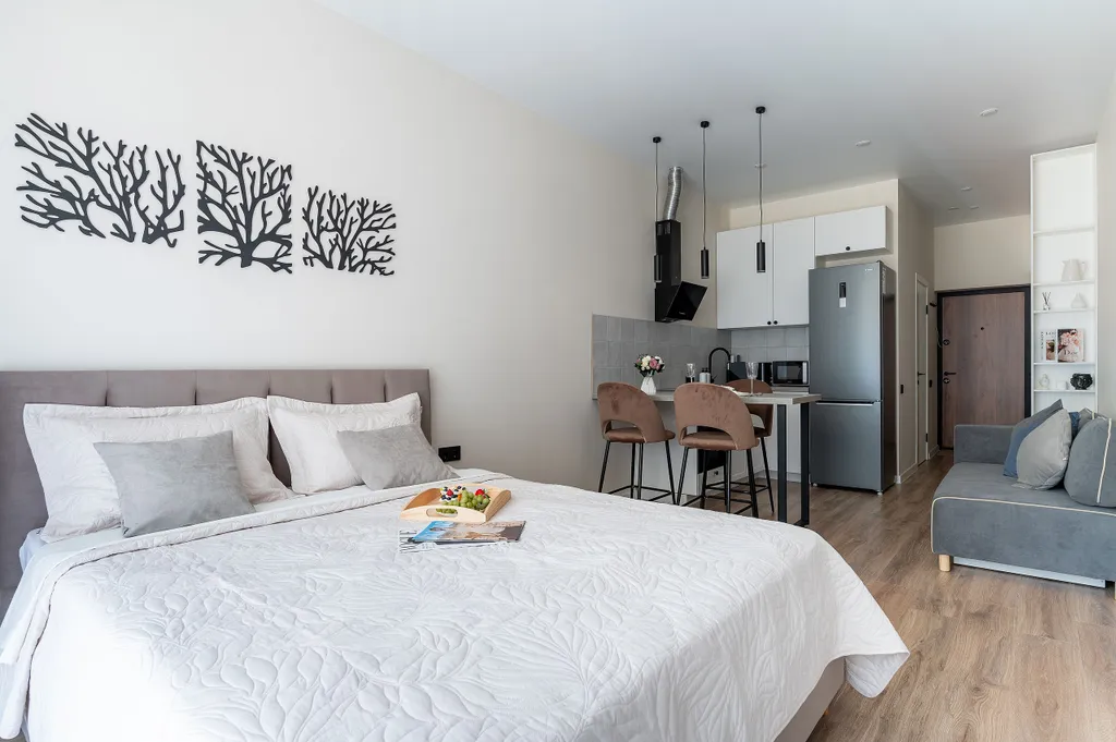 Студия с красивым видом на лесопарк