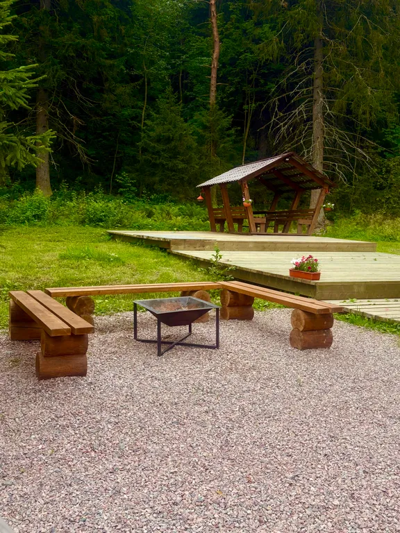 Дом с баней у леса