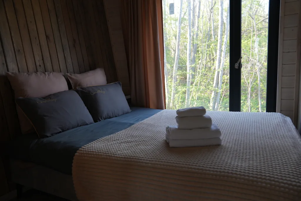 Коттедж Домик в лесу у реки с панорамным остеклением — Сиверский