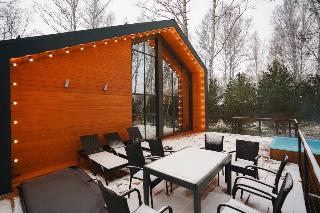 Barnhouse 120 м2 с камином и горячим чаном в Krona camp (40 км от Уфы)