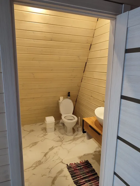 Уютный большой дом A-Frame с чаном рядом с Волгой