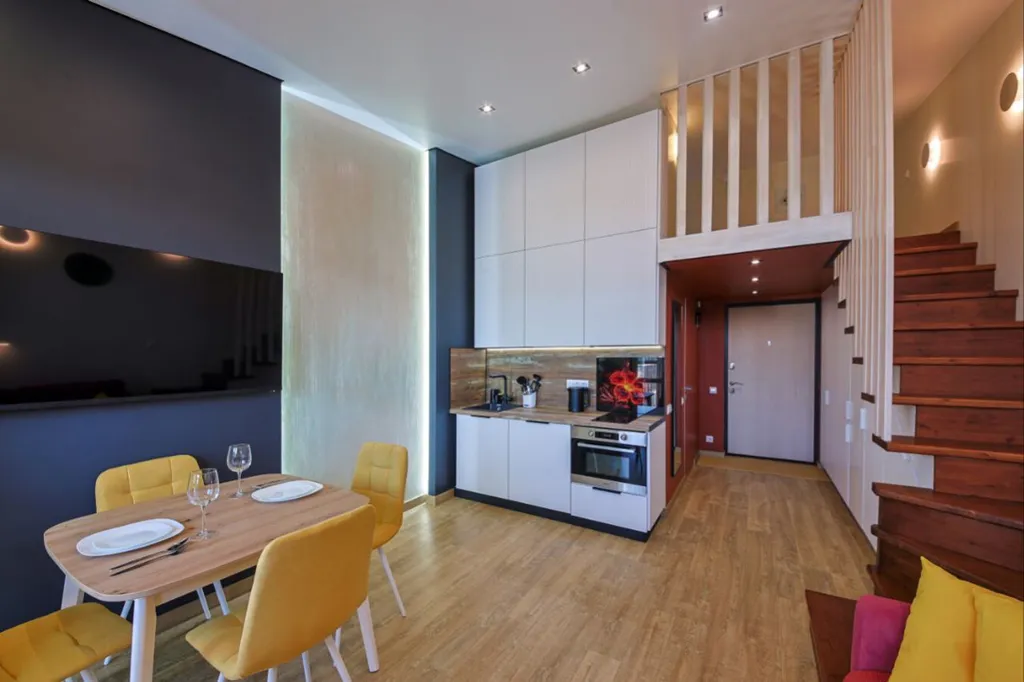 Квартира Квартира Дизайнерская двухуровневая студия — Пушкин