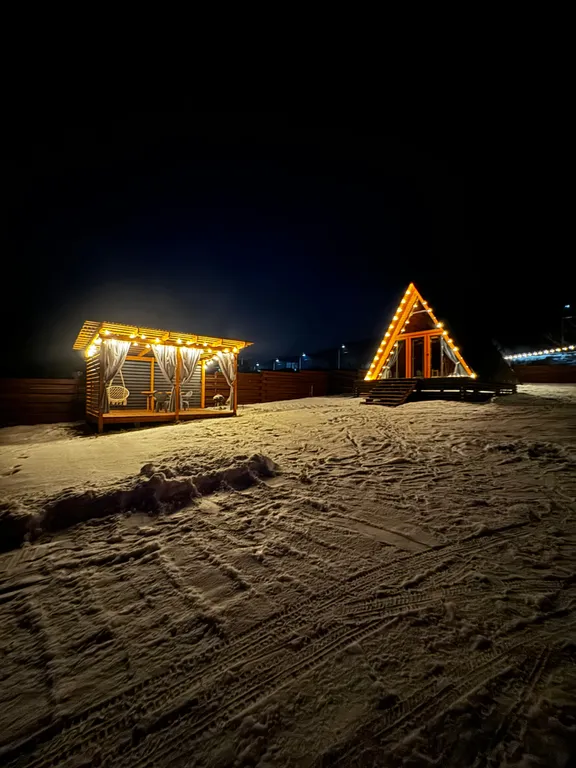 А-фрейм с видом на горы